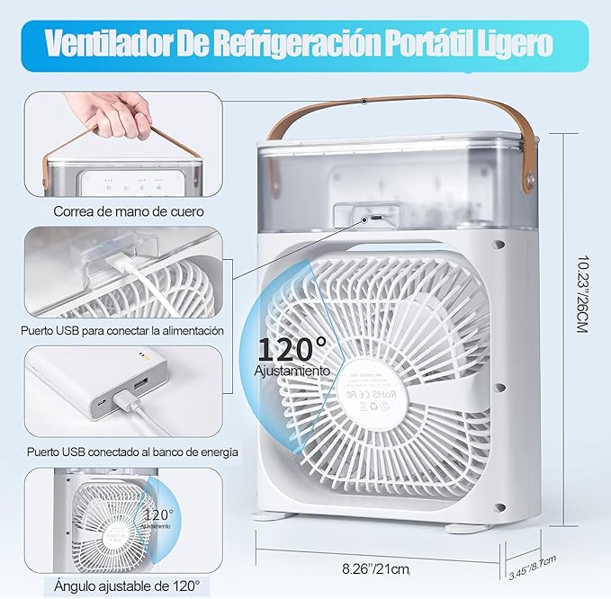 Enfriador Ventilador Aire Acondicionado LED